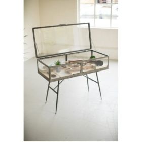 Metal Framed Glass Display Cabinet 18" X 39.5" X 30"T