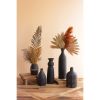 Set Of Five Modern Black Clay Vases