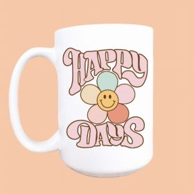 Happy days ceramic coffee mug