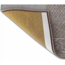 5' x 7' Yellow and Gray Patchwork Design Area Rug