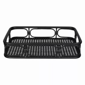 Matte Black Metal Cane Design Serving Tray