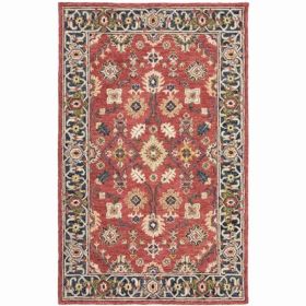 5'x8' Red and Blue Bohemian Designs Indoor Rug
