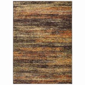 3'x5' Distressed Gold and Charcoal Abstract Indoor Area Rug