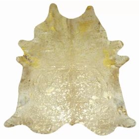 6 Ft Gold Devore Brindled Cowhide Rug