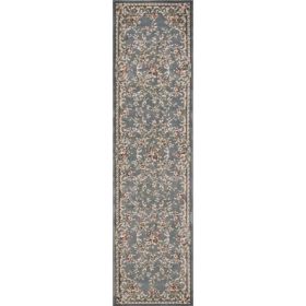 2' x 7' Runner Polypropylene Slate Blue Area Rug