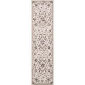 7' Polypropylene Ivory Runner Rug