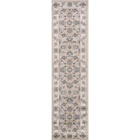 7' Polypropylene Beige or Ivory Runner Rug