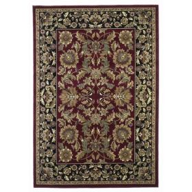 3'x5' Red or Black Kashan Polypropylene Area Rug