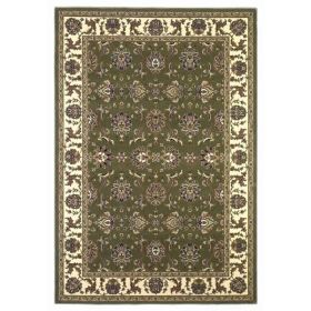 3'x5' Green or Ivory Kashan Polypropylene Area Rug
