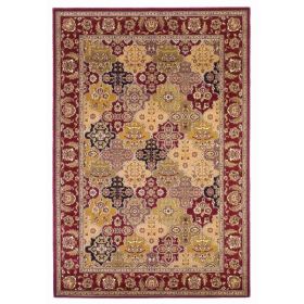 2'x3' Red Machine Woven Floral Indoor Accent Rug