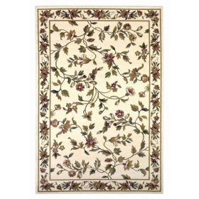 3'x5' Ivory Floral Vine Polypropylene Area Rug