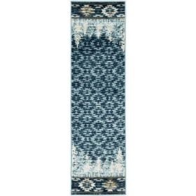 2' x 7' Slate Blue Polypropylene Runner Rug