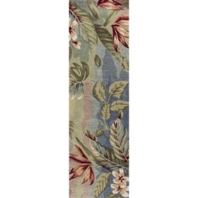 2' x 7' Runner Polyester Blue or Sage Area Rug