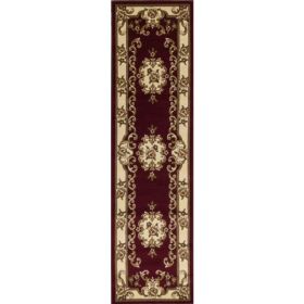 2' x 8' Red or Ivory Medallion Runner Rug