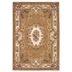 3'x5' Beige or Ivory Aubusson Polypropylene Area Rug