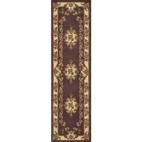 2' x 8' Plum or Ivory Medallion Runner Rug