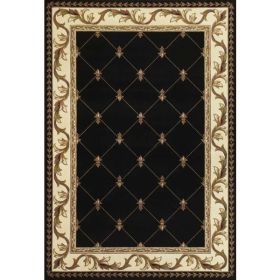 5' x 7' Polypropylene Black Area Rug
