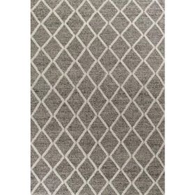 3' x 5' Wool Dark Grey Area Rug