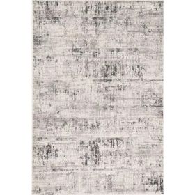 3'x5' Ivory Silver Abstract Machine Woven Area Rug