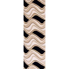 2' x 7' Runner Wool Black or Beige Area Rug