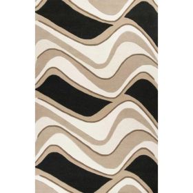 3' x 5' Wool Black or Beige Area Rug