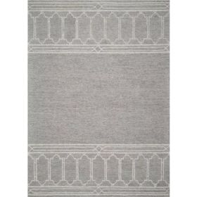 2' x 4' Wool Grey Area Rug