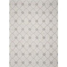 3'x5' Ivory Counterchange Wool Area Rug
