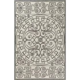 5' x 7' 6" UV treated Polypropylene Ivory or Grey Area Rug