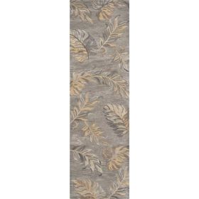 2' x 8' Runner Wool Grey Area Rug