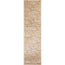 7' Ivory Florence Polypropylene Runner Rug