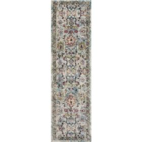 2' x 7' Runner Polypropylene Lt Blue Area Rug