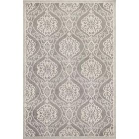 3'x5' UV treated Polypropylene Silver Area Rug