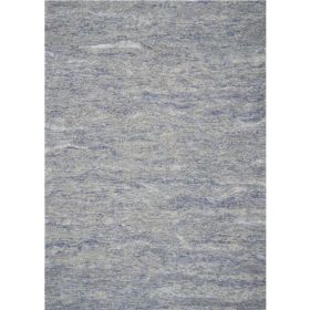 5 x 7  Wool and  Viscose Ocean Blue Area Rug