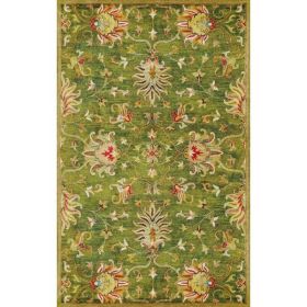 5' x 8'  Wool Emerald Green Area Rug