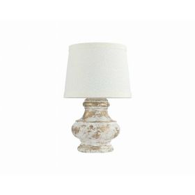 Distressed White and Gold Accent Lamp