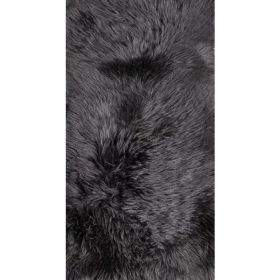Black New Zealand Natural Shearling Sheepskin Rug