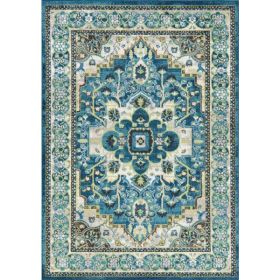5'x8' Teal Machine Woven Polypropylene Area Rug