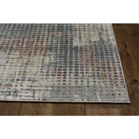 2' x 7' Grey or Brick Polypropylene and Polyester Runner Rug