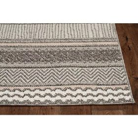 8' Moda Taupe Polypropylene Runner Rug
