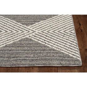 8' Grey or Ivory Diamonds Polypropylene Runner Rug