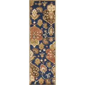 27" X 90" Navy Wool Rug