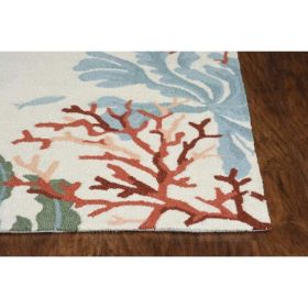 2'x3' Ivory Hand Hooked Coastal Indoor Accent Rug