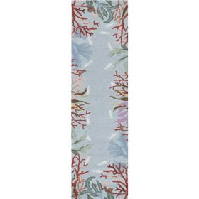 39" X 63" Blue Polyester Rug