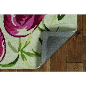 2'x4' Ivory or Pink Polyester Accent Rug