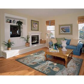 2' x 3' Seafoam Polyester Accent Rug