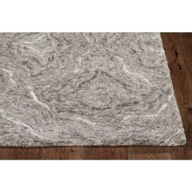 39" X 63" Grey Wool or Viscose Rug