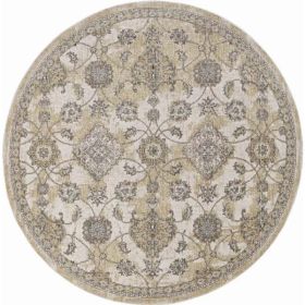 63" X 91" Ivory  Sand Wool Rug
