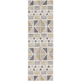 63" X 91" Ivory or Gold Polyester Rug