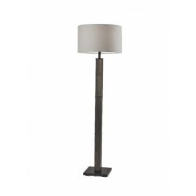 Black Wood Pillar Floor Lamp