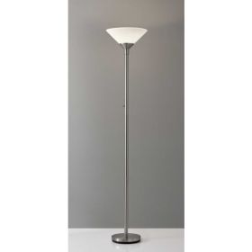 Mod Satin Steel Torchiere